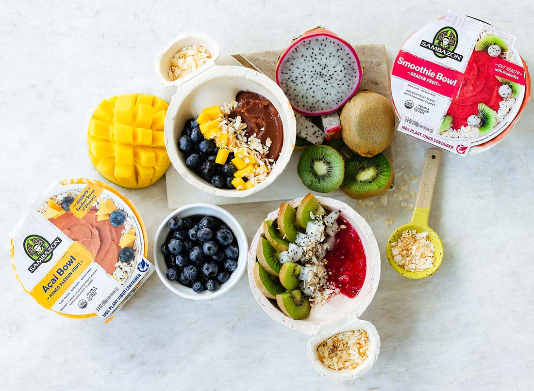 New Tropical Ready-to-Eat Bowl Flavors: Dragon Fruit + Mango Passionfruit Açaí