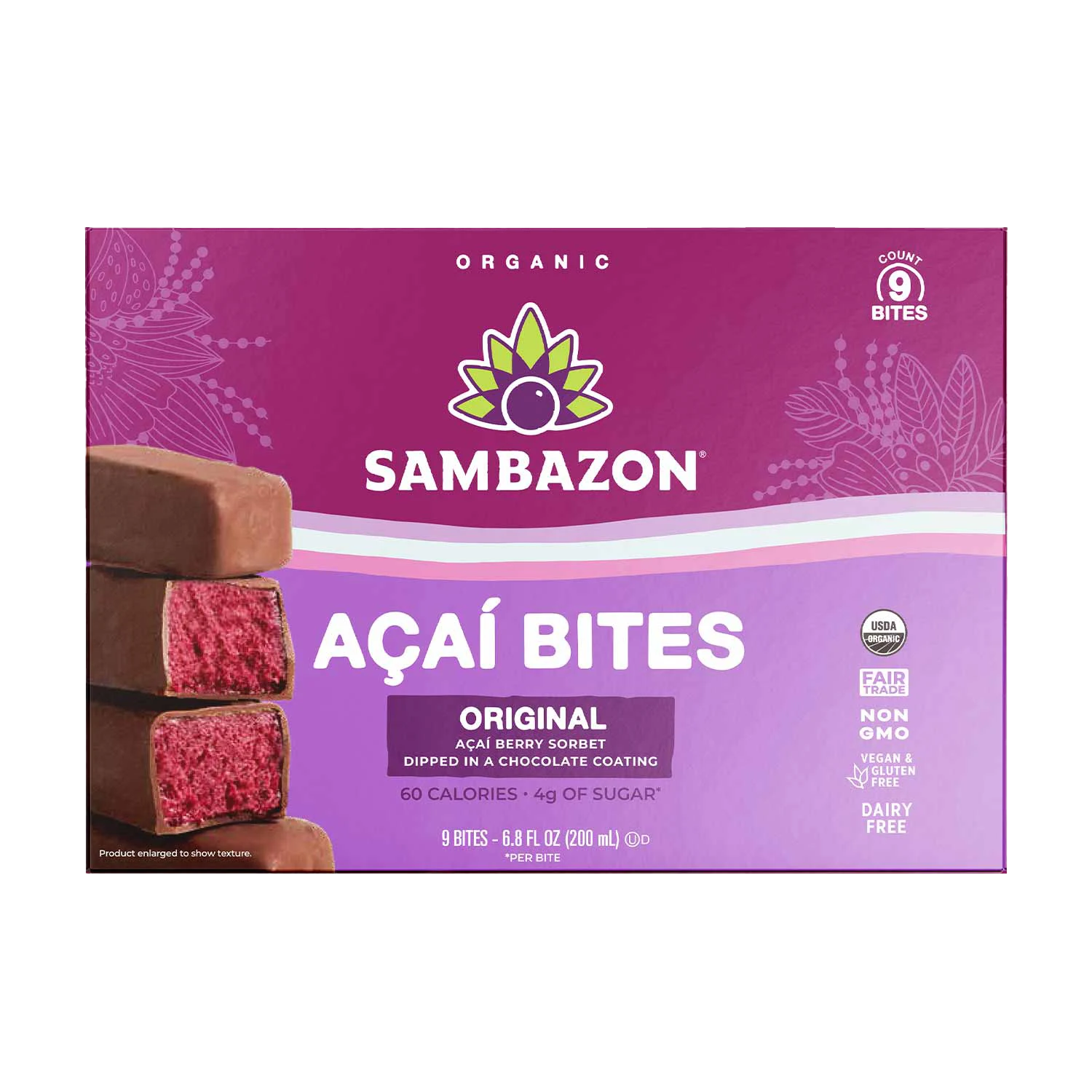 Original Frozen Açaí Bites - Back of Packaging